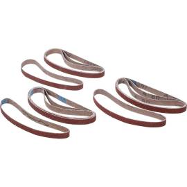 Jeu de Bandes à Poncer 12 pcs 10 x 330 mm - K60, K80, K120 - Ponçage Efficace et Polyvalent, Plastique - D-Work