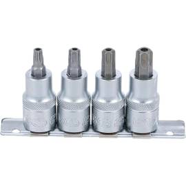 Jeu de Douilles à Embouts 12,5 mm (1/2) Profil T Torx T40-T55 - 4 pcs - Précision et Robustesse - D-Work
