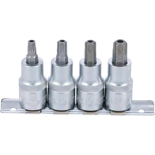 Jeu de Douilles à Embouts 12,5 mm (1/2 ) Profil T Torx T40-T55 - 4 Pièces - Précision et Robustesse - BGS
