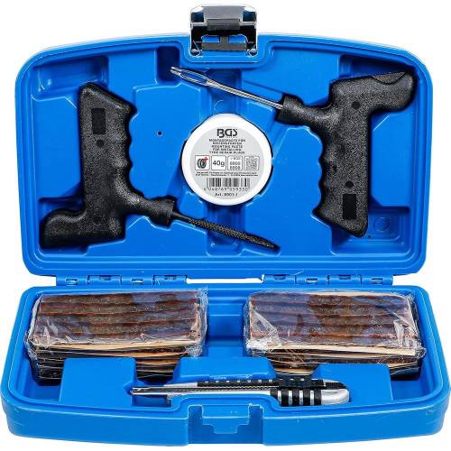Kit de Réparation de Pneus 54 Pièces - Complet et Pratique - Réparation Rapide et Durable - BGS