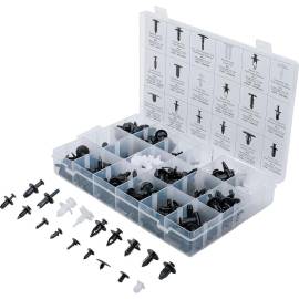 Assortiment Clips de Fixation Auto 415 pcs - Compatible Mazda, GM, Chrysler, Nissan - Fixation Fiable et Polyvalente - BGS