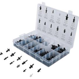 Assortiment Clips de Fixation Auto 350 pcs - VW, Audi, Volvo, Chrysler, Ford, Mercedes-Benz - Polyvalent et Pratique - BGS