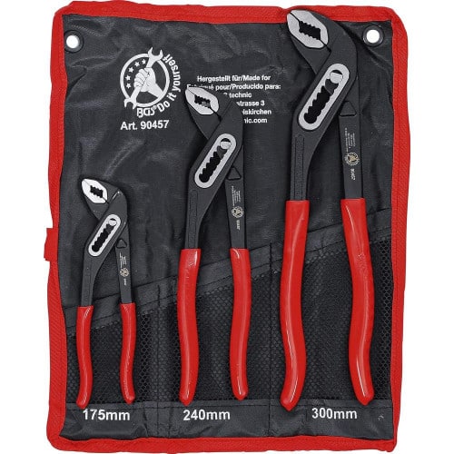 Jeu de Pinces Multiprise 175/250/300 mm - 3 pcs - Acier Résistant - Polyvalence et Prise Ferme - D-Work
