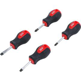 Jeu de 4 Tournevis pour Carburateur - Lame 40 mm - Plats et Cruciformes PZ - Précision et Fiabilité - BGS