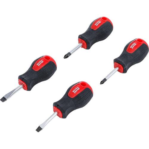 Jeu de 4 Tournevis pour Carburateur - Lame 40 mm - Plats et Cruciformes PZ - Précision et Fiabilité - BGS