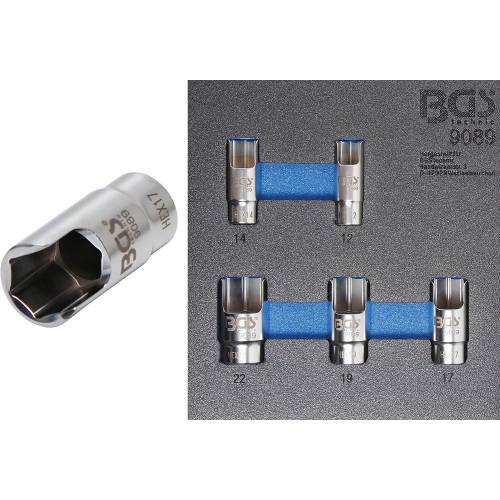 Insert de Servante d Atelier 1/6 - 5 Pièces, Douilles Spéciales pour Connecteurs de Tubes Coudés - Pratique et Résistant - BGS