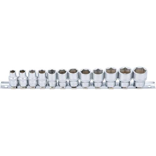 Jeu de Douilles Six Pans 8-19 mm - 12 Pièces 3/8\ - Acier Résistant - Polyvalence et Précision - BGS