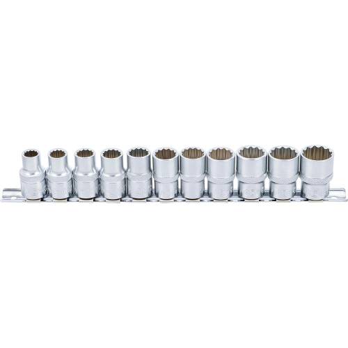 Jeu de Douilles 12,5 mm (1/2 ) 10-21 mm - 11 Pièces - Acier Résistant et Précision Professionnelle - BGS