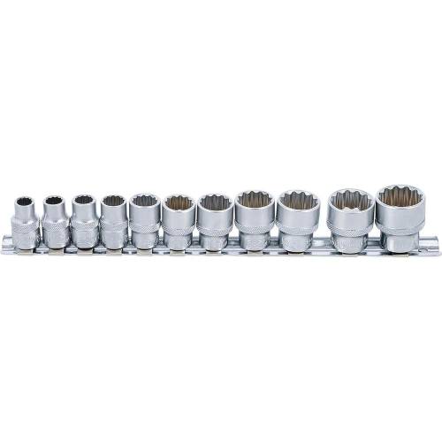 Jeu de Douilles 3/8 10 mm - 11 Pièces, Douze Pans - Précision et Robustesse - BGS