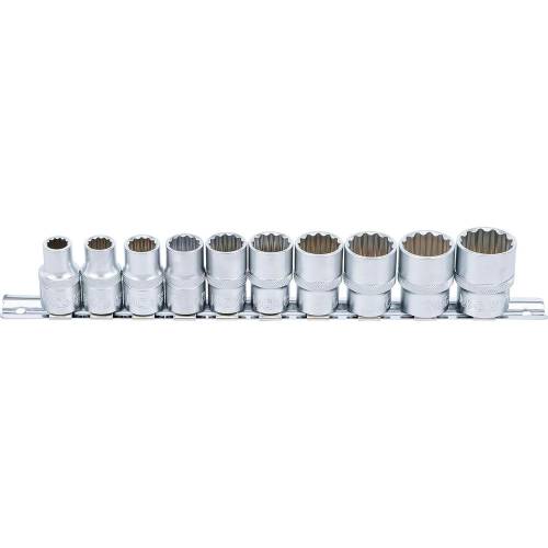 Jeu de Douilles 12,5 mm (1/2 ) - 10 Pièces, Douze Pans, Précision et Robustesse - BGS