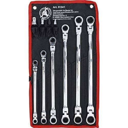 Jeu de Clés à Oeil à Cliquet 8-19 mm - 10 pcs - Acier Résistant - Précision et Confort d Utilisation - D-Work
