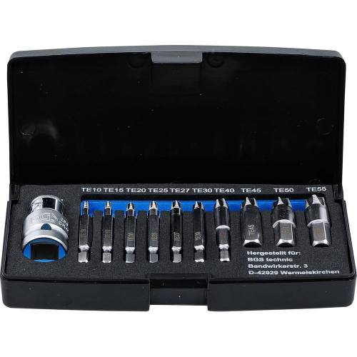 Jeu d Extracteurs de Vis Torx T10-T55 - 11 pcs - Acier Résistant - Réparation Facile et Rapide - D-Work