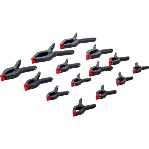Jeu de Serre-Joints 14 pcs - 20,6 x 11,8 x 40 cm - Acier Robuste - Maintien Fiable et Précis - D-Work