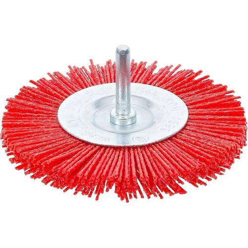 Brosse Plate Nylon 100 mm - Tige 6 mm - Résistante et Polyvalente pour Nettoyage - BGS