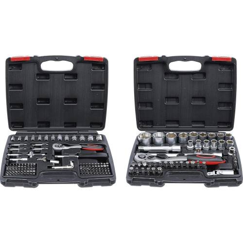 Coffret de Douilles 174 pcs - 6,3 mm (1/4) et 12,5 mm (1/2) - Acier Résistant - Ensemble Complet pour Bricolage et Mé - D-Work