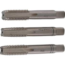 Jeu de Tarauds et Filière M14 x 2,0 - HSS-G, 3 Pièces - Précision et Durabilité - BGS