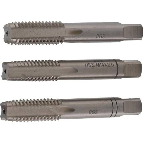 Jeu de Tarauds et Filière M14 x 2,0 - HSS-G, 3 pcs - Précision et Durabilité, Acier, Pro - D-Work