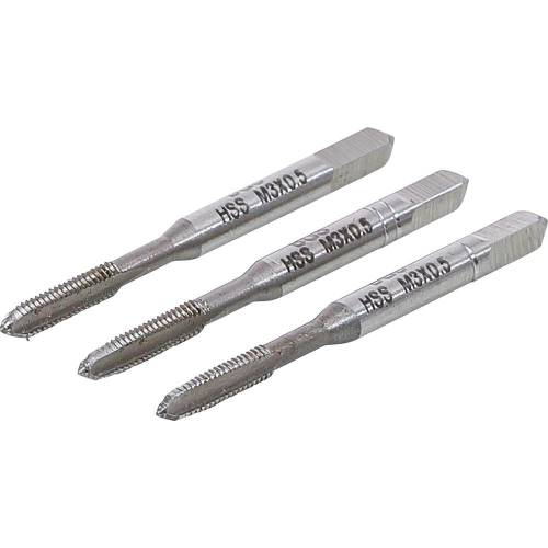 Jeu de Tarauds et Filière M3 x 0,5 - HSS-G, 3 Pièces - Précision et Durabilité - BGS