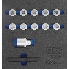Insert de Servante d Atelier 1/6 - Jeu 12 pcs Outils Écrous Antivol Mercedes-Benz - Précision et Sécurité Professionnel - D-Work