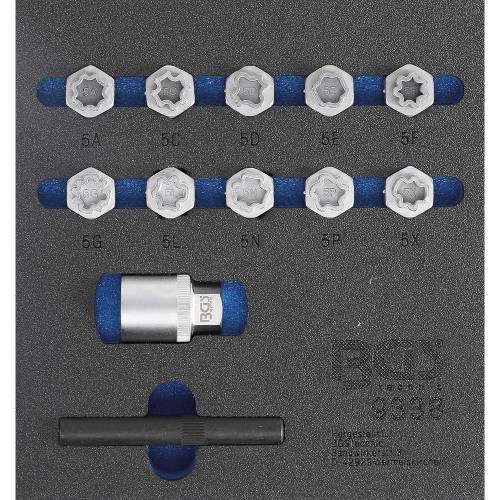 Insert de Servante d Atelier 1/6 - Jeu 12 pcs Outils Écrous Antivol Mercedes-Benz - Précision et Sécurité Professionnel - D-Work