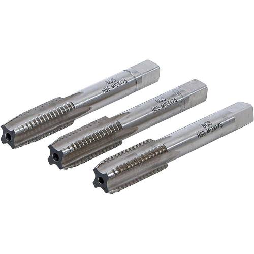 Jeu de Tarauds et Filière M12 x 1,75 - HSS-G, 3 pcs - Précision et Durabilité, Acier, Pro - D-Work