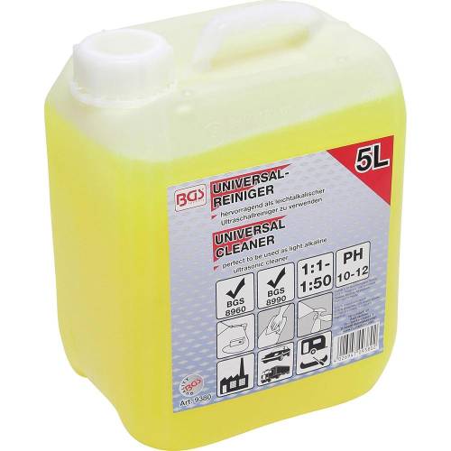 Produit de Nettoyage Universel 5L - Pour Nettoyeurs Haute Pression et Ultrasons - Efficace et Polyvalent - BGS
