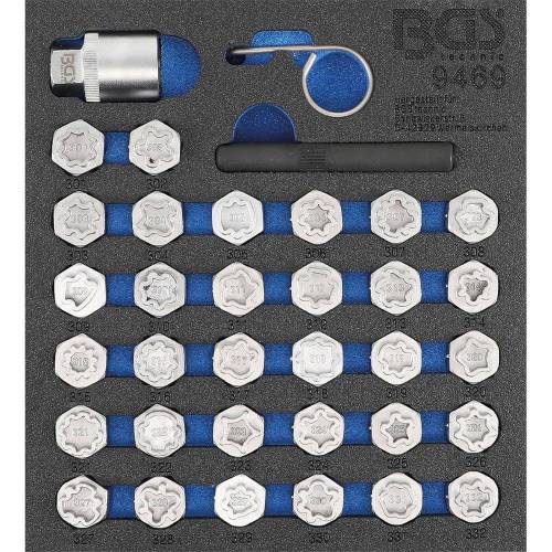 Insert de Servante d Atelier 1/6 - Jeu 35 pcs d Outils pour Écrous Antivol Mercedes-Benz - Précision et Sécurité - D-Work