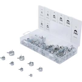 Assortiment de 80 Colliers de Serrage Acier à Ressorts - 11 x 3.3 x 22.6 cm - Résistants et Flexibles pour Fixation - D-Work