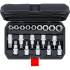 Jeu d'Embouts et Douilles 12,5 mm (1/2) - Profil Torx / Profil E, 19 pcs - Polyvalent et Pratique pour Bricolage - D-Work