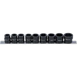Douilles à Choc Six Pans Extra Plates 12,5 mm (1/2 ) 13-24 mm - 9 Pièces - Acier Résistant - Usage Professionnel - BGS