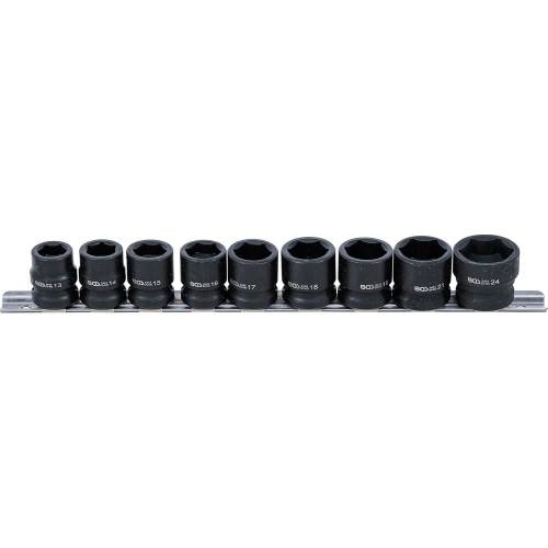 Douilles à Choc Six Pans Extra Plates 12,5 mm (1/2) 13-24 mm - 9 pcs - Acier Résistant - Usage Professionnel - D-Work