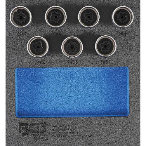 Insert de Servante d Atelier 1/6 - Jeu 7 pcs Outils Écrous Antivol Opel Vauxhall Type D - Précision et Sécurité - D-Work