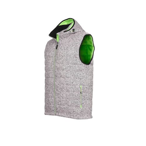 Gilet Sans Manches de Travail Teddy – Taille XL – Gris Chinée/Vert Fluo – Confort et Praticité - NINE WORTHS