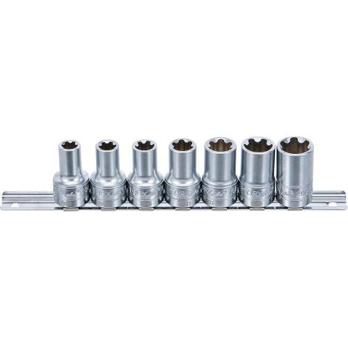 Jeu de Douilles Profil T Plus 10 mm 7 pcs - Précision et Durabilité, Acier - D-Work