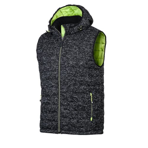 Gilet Sans Manches de Travail Teddy - Taille XXL - Noir/Jaune Fluo - Résistant et Confortable - NINE WORTHS