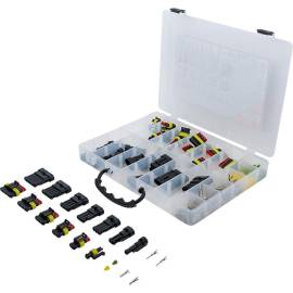 Assortiment de Connecteurs 350 pcs - l. 25 cm, H. 5,4 cm, Prof. 31,6 cm - Matériau Métal et Plastique - D-Work