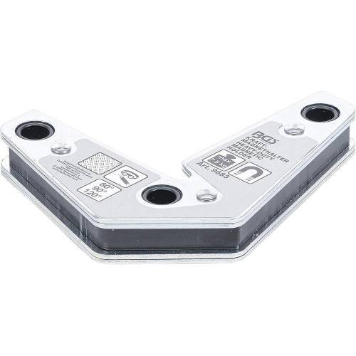Support Magnétique Puissant en L - 12,1 x 2,5 x 14,1 cm - Acier, Fixation Stable et Pratique - D-Work