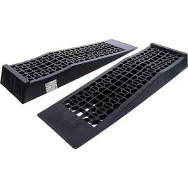 Jeu de Rampes d'Accès Plastique Extra Plat 2 pcs - 201 x 80 x 697 mm - Résistantes et Pratiques pour Chargement Facile - D-Work