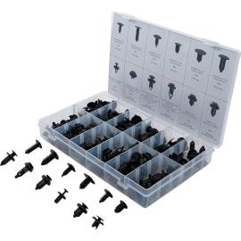 Assortiment de Clips Sapin Plastiques Universels - 192 Pièces - Fixation Rapide et Polyvalente - BGS