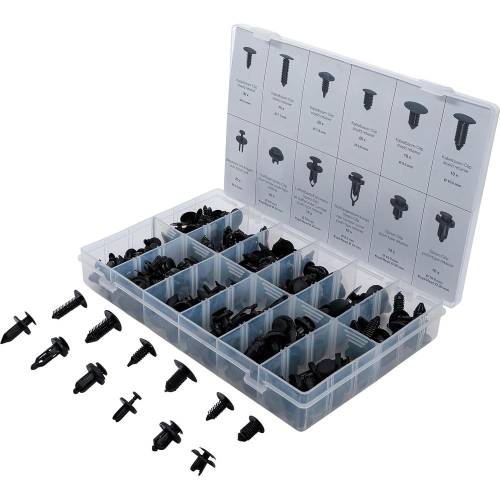 Assortiment de Clips Sapin Plastiques Universels - 192 pcs - Fixation Rapide et Polyvalente - D-Work