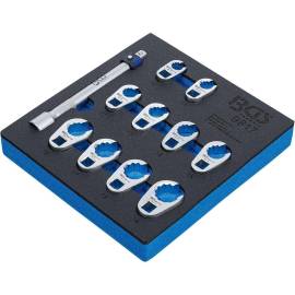 Insert de Servante d Atelier 1/6 - Jeu de 11 Clés Crowfoot 10-19 mm - Acier Résistant - Accès Facile aux Tuyauteries - D-Work
