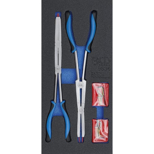 Jeu de Pinces pour Circlips à Double Articulation 345 mm - Pointes Échangeables - Précision et Durabilité - BGS