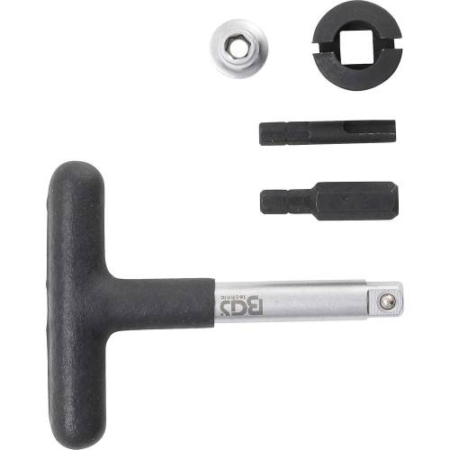 Jeu de Clés Universelles de Service d’Huile 5 pièces - 6,3 mm (1/4 ) / 10 mm (3/8 ) - Pour Bouchons de Vidange Plastique - - BGS