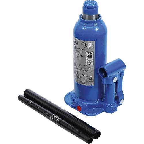 Cric à Vérin Hydraulique 5 t - 127x133x238 mm - Acier Robuste - Levage Sécurisé et Pratique - BGS
