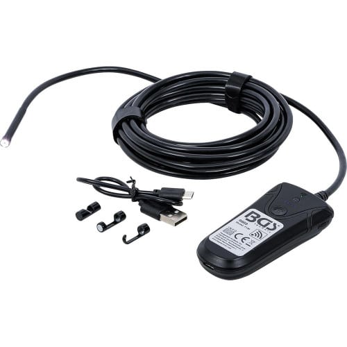 Endoscope Couleurs WLAN avec Éclairage LED - 13,5x7,3x15,6 cm - Inspection Précise et Sans Fil - BGS