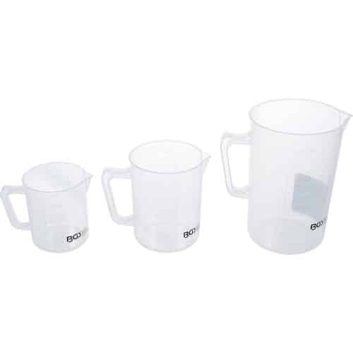 Jeu de Brocs Graduées 3 pcs - Plastique Transparent - Mesure Précise et Pratique, Pro - D-Work