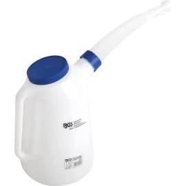 Broc à Bec Verseur Flexible 5L - Plastique Résistant, Couvercle Inclus - Pratique et Ergonomique - BGS
