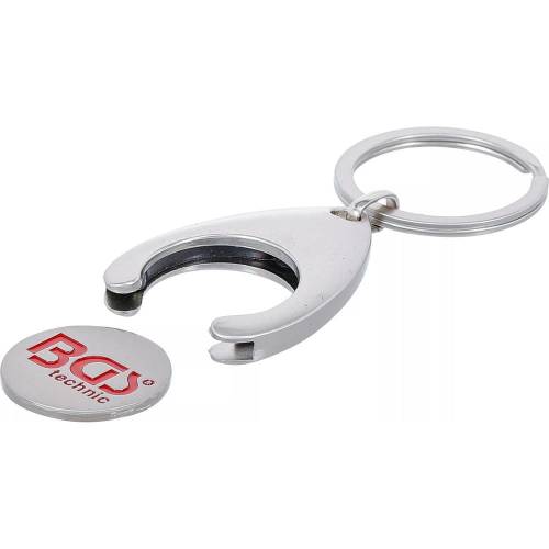 Porte-clé avec Jeton pour Caddy - 1 pièce, 4,8x0,9x7 cm - Plastique, Pratique et Résistant - BGS