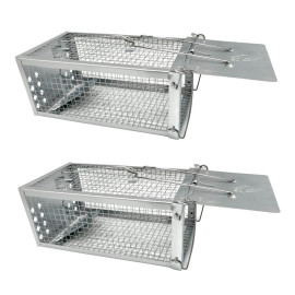 Mouse trap cage, rat trap 270 x 140 x 120 mm in galvanised steel - Animood