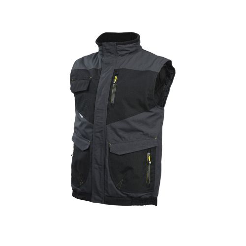 Gilet de Travail Sans Manches ALI - Taille XL - Gris/Noir - Résistant et Confortable - NINE WORTHS